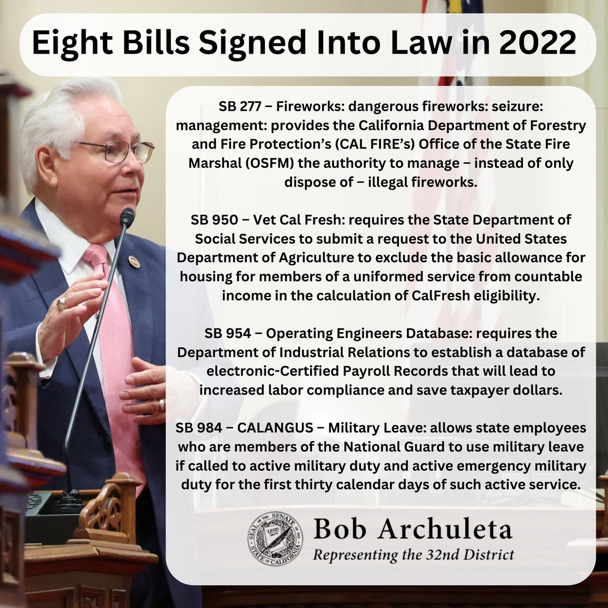 Senator Bob Archuleta tweet media