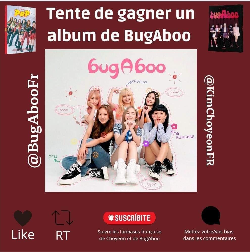 BugAbooFr's tweet photo. ✦✧✧ GIVEAWAY ✧✧✦ 03.10.22

Bonsoir !! Afin de fêter les 1 an de BugAboo ainsi que de la fanbase j'organise un GIVEAWAY ! 

Les conditions sont simples : 

- Suivre @BugAbooFr et @KimChoyeonFR 
- Fav et rt
- Commenter sa/ses bias

DEADLINE 31.10.22 (peut être modifiée) https://t.co/u0xDJ5LFMr