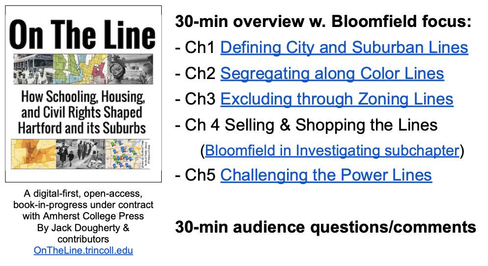 @jackdougherty@vis.social (@doughertyjack) on Twitter photo Slides and open-access book links for presentation "On The Line in Bloomfield: How Schooling, Housing, and Civil Rights Shaped Hartford and its Suburbs" for Bloomfield Public Library & Wintonbury Historical Society <a href="/bplctbloomfield/">Bloomfield Public Library</a> docs.google.com/presentation/d… Slides and open-access book links for presentation "On The Line in Bloomfield: How Schooling, Housing, and Civil Rights Shaped Hartford and its Suburbs" for Bloomfield Public Library & Wintonbury Historical Society <a href="/bplctbloomfield/">Bloomfield Public Library</a> docs.google.com/presentation/d…