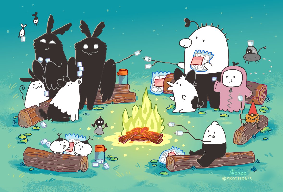 proteidaes's tweet photo. Campfire and marshmallow season!! 🎃👻🍬 https://t.co/gzChXtOpSf