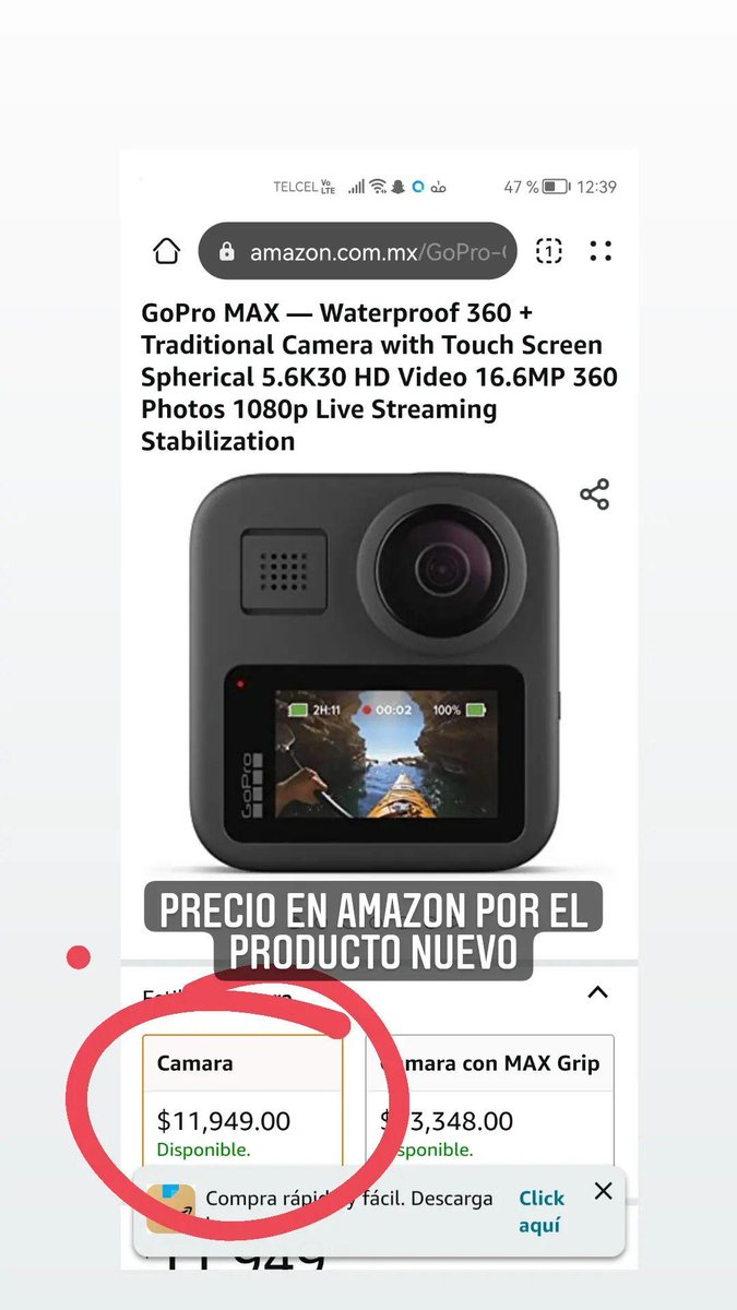 EugeSolisB's tweet photo. Estoy vendiendo esta GoProMAX prácticamente regalada!! Por si a alguien le interesa comprarlo, sin problemas nos podemos organizar para enviarla a la parte de la república donde te encuentres https://t.co/jeLxrLqsc8
