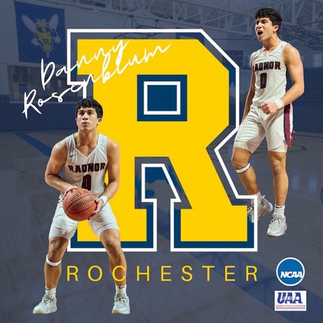Maccabi USA u18 Boy’s Basketball (@maccabiu18hoops) on Twitter photo Congrats to our guy Danny Rosenblum ‘23 (Radnor HS) on his decision to attend & play basketball next year at the University of Rochester. 👏✡️🇺🇸🏀
<a href="/danny_rosenblum/">Danny Rosenblum</a> <a href="/URMensHoops/">UR Men's Basketball</a> Congrats to our guy Danny Rosenblum ‘23 (Radnor HS) on his decision to attend & play basketball next year at the University of Rochester. 👏✡️🇺🇸🏀
<a href="/danny_rosenblum/">Danny Rosenblum</a> <a href="/URMensHoops/">UR Men's Basketball</a>