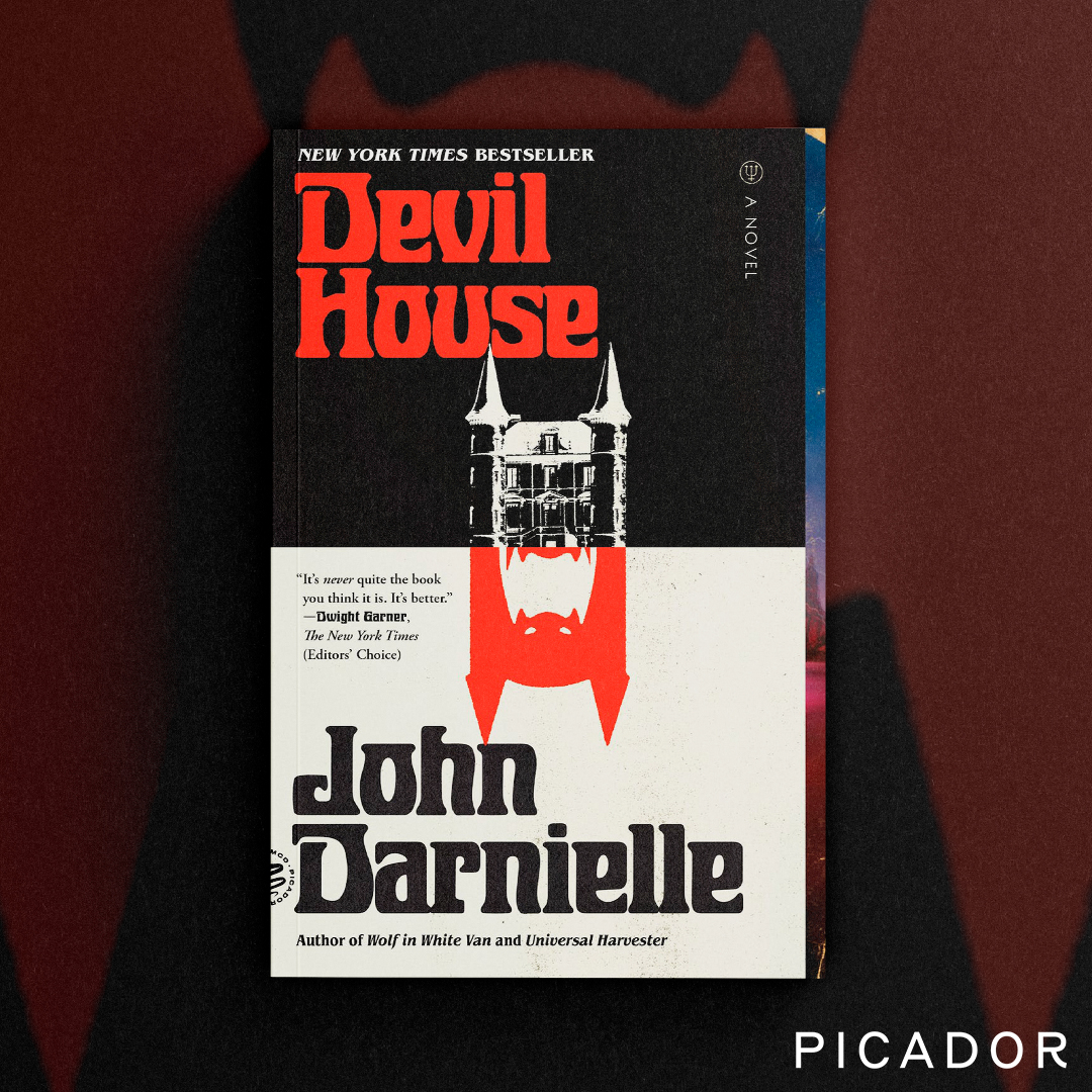 PicadorUSA's tweet photo. From John Darnielle, the @nytimes bestselling author and the singer-songwriter of @mountain_goats, comes an epic, gripping novel about murder, truth, and the dangers of storytelling. Out in paperback today! #DevilHouse #JohnDarnielle https://t.co/lMwfEaQvEx https://t.co/DFjdRxkN8O