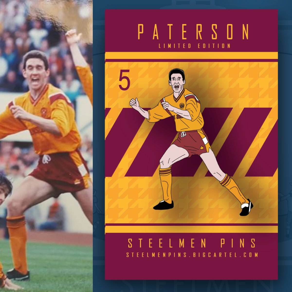 The next in our '91 collection is Craig Paterson! This is the next pin in the subscription and is on sale individually this Friday the 7th at 6pm
steelmenpins.bigcartel.co.uk
Likes and shares appreciated.
Cheers!