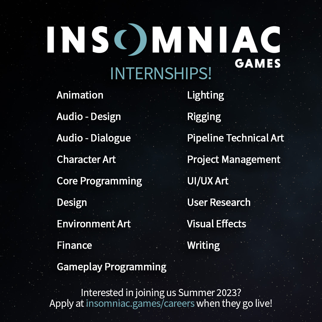 Work at Insomniac Games! on Twitter: Work at Insomniac Games! on Twitter: