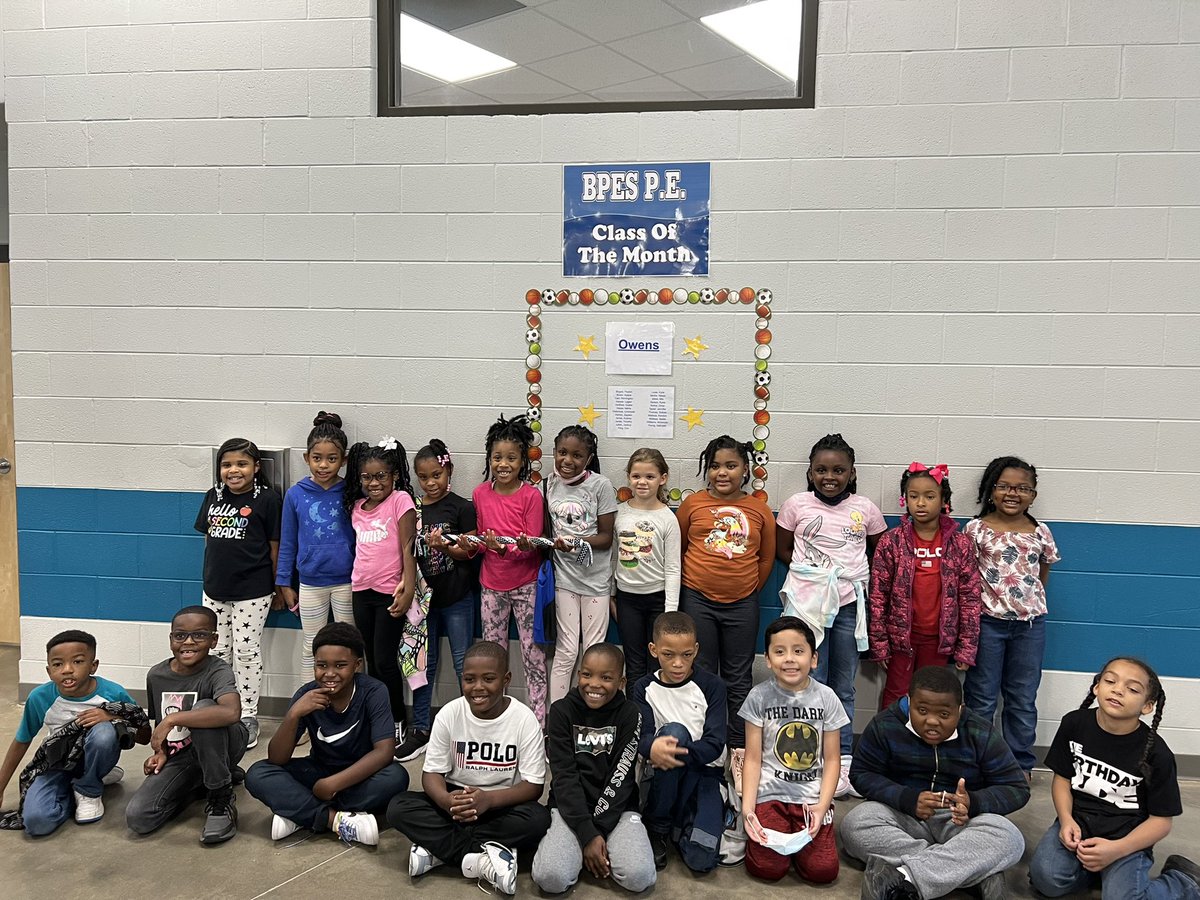 We would like to congratulate Mrs.Owens 2nd grade class! They are the BPES PE Class of the Month and won the spirit stick today for the month of September! #bpinspired <a href="/purvis_11/">Alberta Purvis</a> <a href="/DrSlaughter18/">Dr. Cortney C. Slaughter</a> <a href="/MSeayMAE/">Monisha Seay, Ed.S</a> <a href="/BPESArtsAcademy/">Bryant Park Elementary</a>
