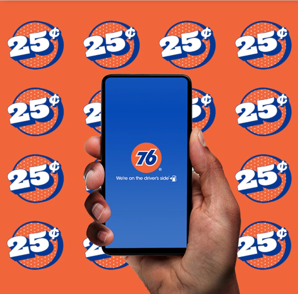 76Hawaii's tweet photo. For a limited time, you can save up to 10¢* per gallon when you buy fuel via the My 76® App. Then save another 15¢* per gallon when you use Direct Pay or the 76® credit card in the My 76® App. Offer ends 12/31/22. #76 #76hawaii https://t.co/sByJYwP0T9