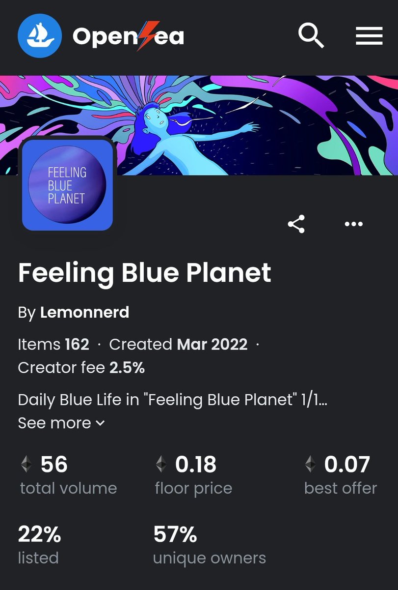 Lemonnerd0_0's tweet photo. Feeling Blue Planet
Sold Out

Thank you for always supporting
my blue collection.

I will minted 200 items
in this year (it not much. I knew)
for end of the first chapter.

See you in next drop
14 Oct

Thank you Blue Fam
☺️🟦🔷🔵💙

@opensea 
#FeelingBluePlanet
#NFT https://t.co/pV4D7G30O4