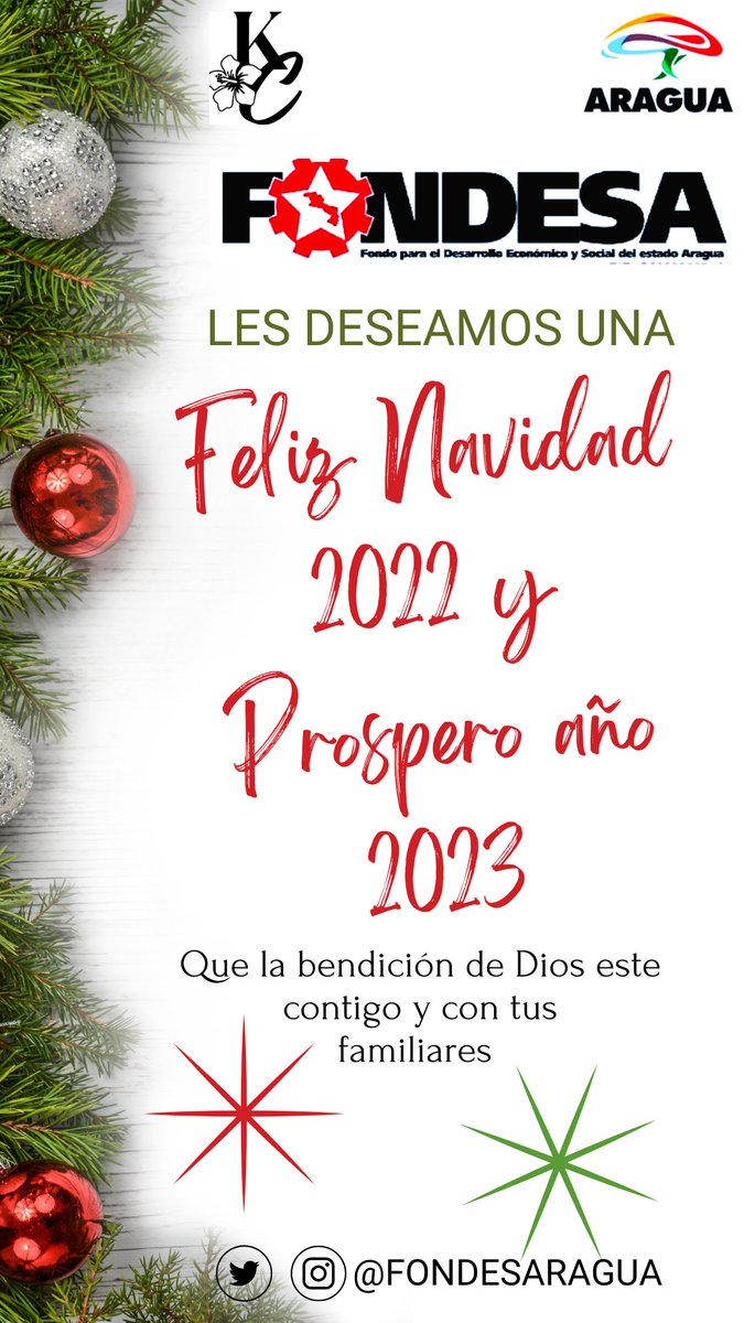 #Fondesa Les desea una Feliz Navidad 2022 y Próspero año nuevo 2023