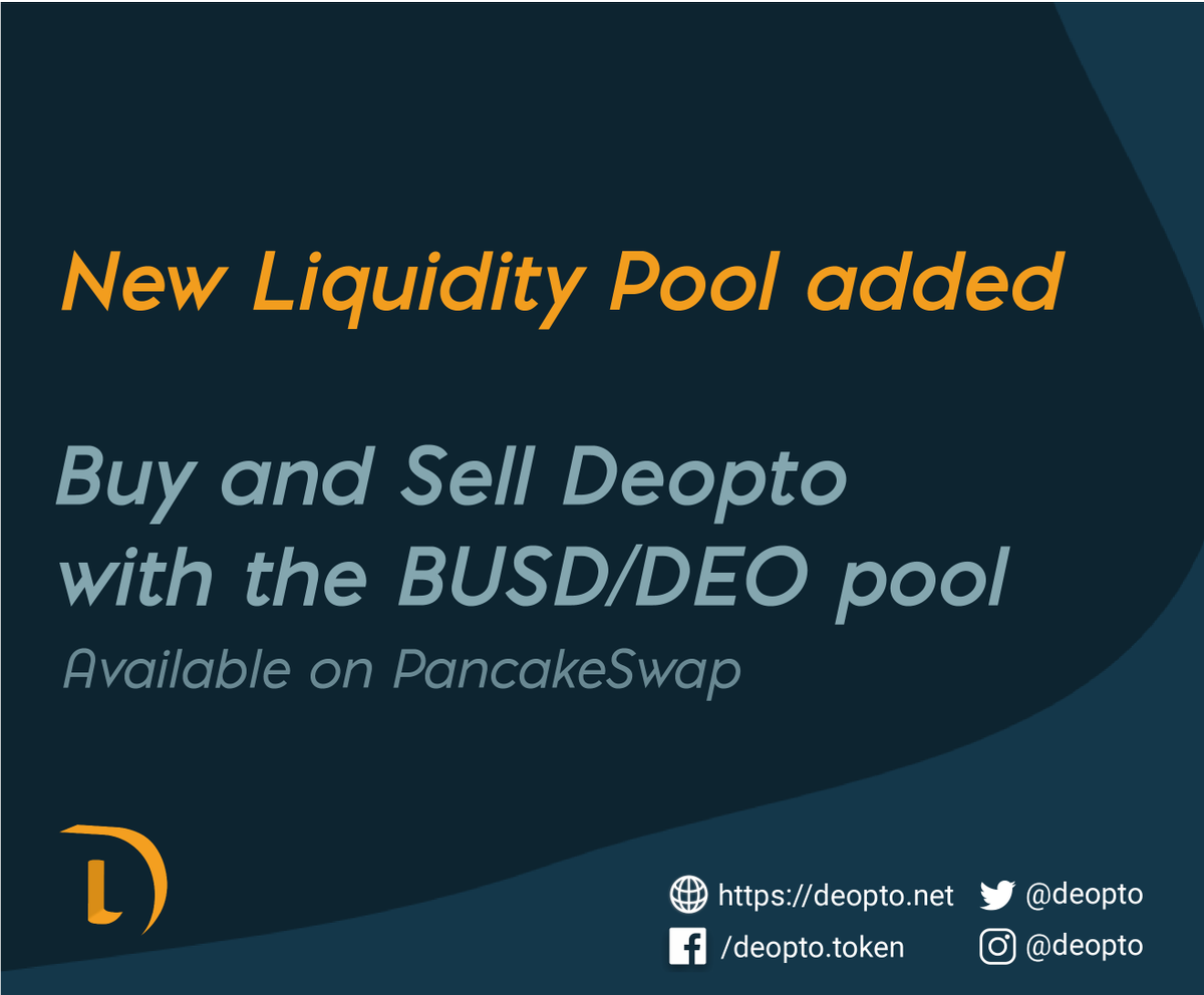 deopto's tweet photo. Have you seen our new Pool? 👀
#bnb #busd #pancakeswap #binance https://t.co/2TO7rOXFk9