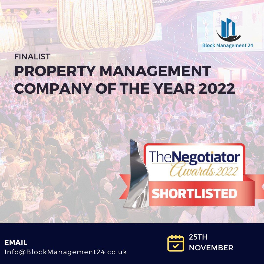ManageMyBlock24's tweet image. WOW 😁😁😁

Down to the final 11 for Property Management Company of the Year 2022 in The Negotiator Awards 2022

We’re up against some massive companies but goes to show how far we’ve come as a business 💪🏆
📞 01992 661320
📧 Info@BlockManagement24.co.uk