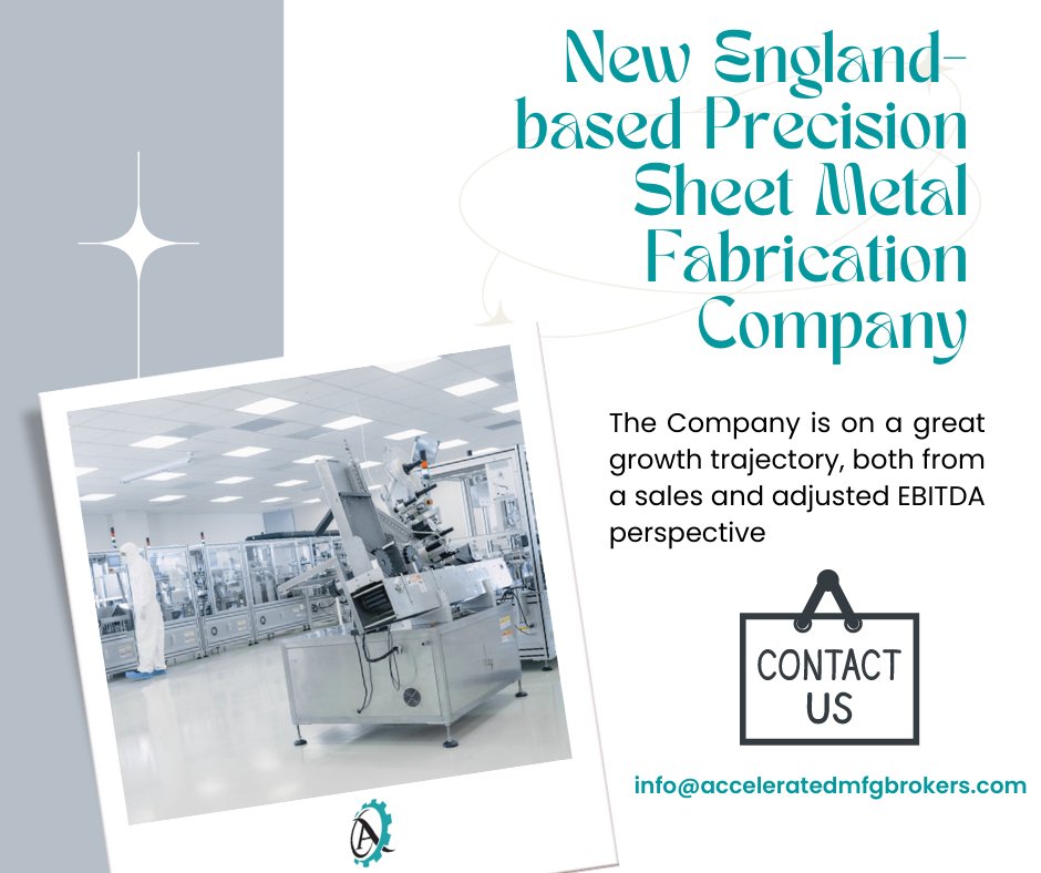 MfgBrokers's tweet photo. This 45+-year-old New England-based Precision Sheet Metal Fabrication Co. specializes in tight tolerance, cosmetically critical work.

They are a Tier I supplier to leading names in the #semiconductor, #medical, #scientificinstrument, #optics, #audio, #visual, and #electronic. https://t.co/dfb69zdIas