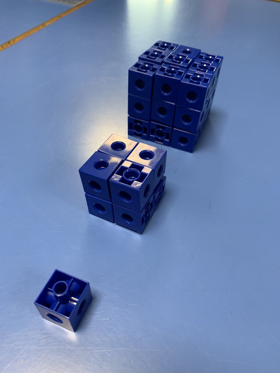Miss_J_Roberts's tweet photo. Today, my class were investigating squares and cubed numbers. Amazing to see the penny drop as to why they were called that! #Year6 #PracticalMaths https://t.co/RnF8gCz3Kn