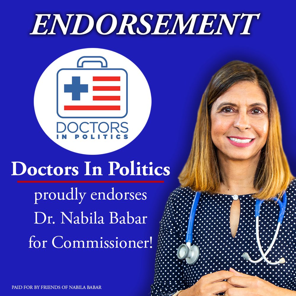 nabila_babar's tweet photo. 🚨ENDORSEMENT🚨@docsinpolitics endorses Dr. Nabila Babar for Commissioner! I’m very thankful for this endorsement and believe we need more doctors involved because public policy affects public health #doctorsinpolitics #endorsement #babarforcommissioner #warrencounty #VoteNov8 https://t.co/mUKwDIeSQK