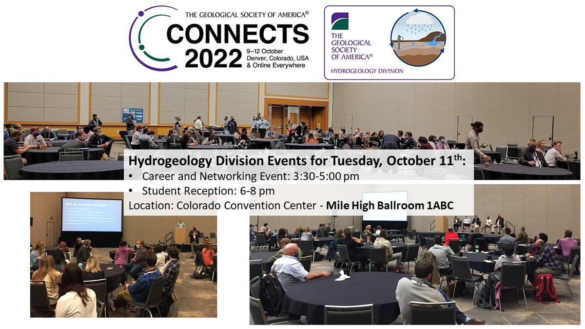 GSA Hydrogeology Division (@gsahydrogeology) on Twitter photo 📢📢Attending #GSA2022 students, come to the folowing events on Tuesday (starting at 3:30 pm):
1) Career & Networking Event
2) Student Reception
<a href="/geosociety/">geosociety</a> <a href="/GSA_SAC/">GSA Student Advisory Council</a> #Hydrogeology #hydrology 📢📢Attending #GSA2022 students, come to the folowing events on Tuesday (starting at 3:30 pm):
1) Career & Networking Event
2) Student Reception
<a href="/geosociety/">geosociety</a> <a href="/GSA_SAC/">GSA Student Advisory Council</a> #Hydrogeology #hydrology