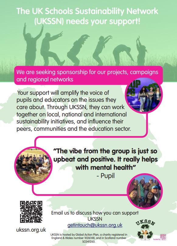 UKSchoolsSusty's tweet image. The UK Schools Sustainability Network needs sponsorship to continue uniting #school #pupils #teachers #SBL #SLT 👩🏽‍🤝‍👨🏾🌍👩🏼‍🤝‍👨🏿
Find out more at transform-our-world.org/ukssn/support
Email getintouch@ukssn.org.uk to discuss
Pl share widely for #ClimateAction #Sustainability in #schools 💚