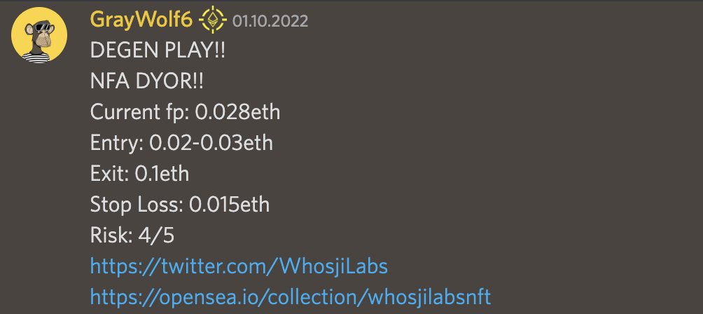 graywolf6_eth's tweet photo. Last 3 days, 3 degen and = 3/3🎯

Corntown: 0.008eth ---> 0.08eth 10x call
WhosjiLabs: 0.02-0.03eth ---> 0.075eth 3x call
Peeverse: 0.0095eth ---> 0.035eth 3.5x call

I always said I would do more. I'm saying it again.
We will make more money!!!

#NFT #NFTs #NFTCommunity https://t.co/KEmWADRxD9