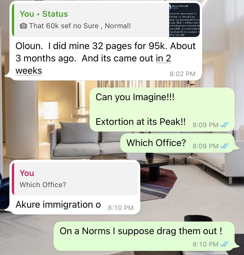 SamzyVG's tweet image. Hello @nigimmigration , These are some of the Proofs of How Heavy your Staffs Extort Nigerians On a Daily Basis. 

Intl Passport of 25k ; will be Gotten for 70,80,90,95k and even More !! 

This is Too Much, This Extortion is Crazy!

#EndExtortion 
#EndImpunity @HenshawKate