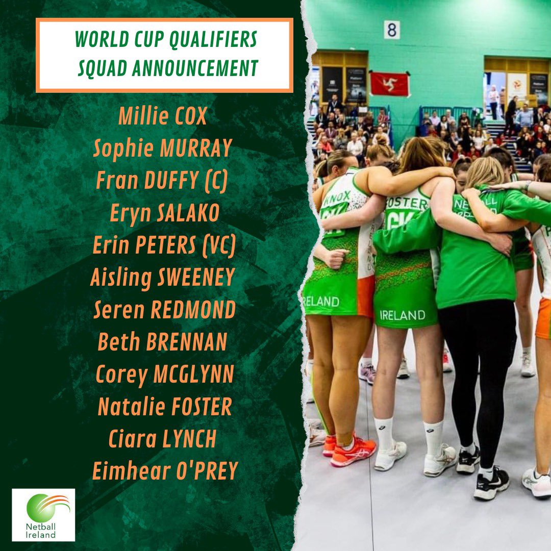NetballIreland's tweet photo. Your Emeralds heading to the World Cup Qualifiers held in Glasgow🍀
Just 9 days until you can see our girls in green in action at the Emirates Arena - click the link below to get your tickets now 🎟 https://t.co/e6fx1kWIaM