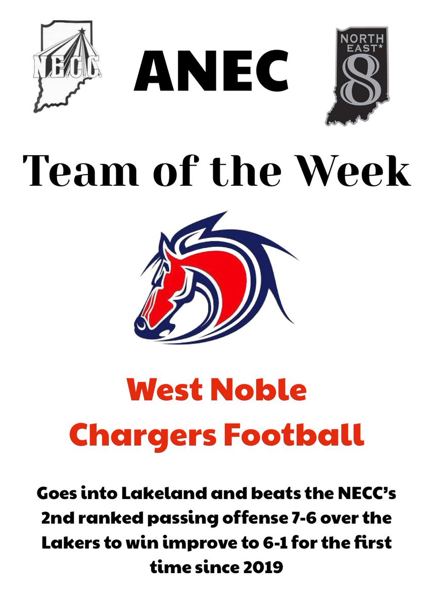 _ANEC_SportsIN's tweet photo. After holding the Lakeland Lakers to just 6 points on their home field, @WestNobleAD is recognized as this week’s ANEC Team of the Week! https://t.co/bk6yscG7Ld
