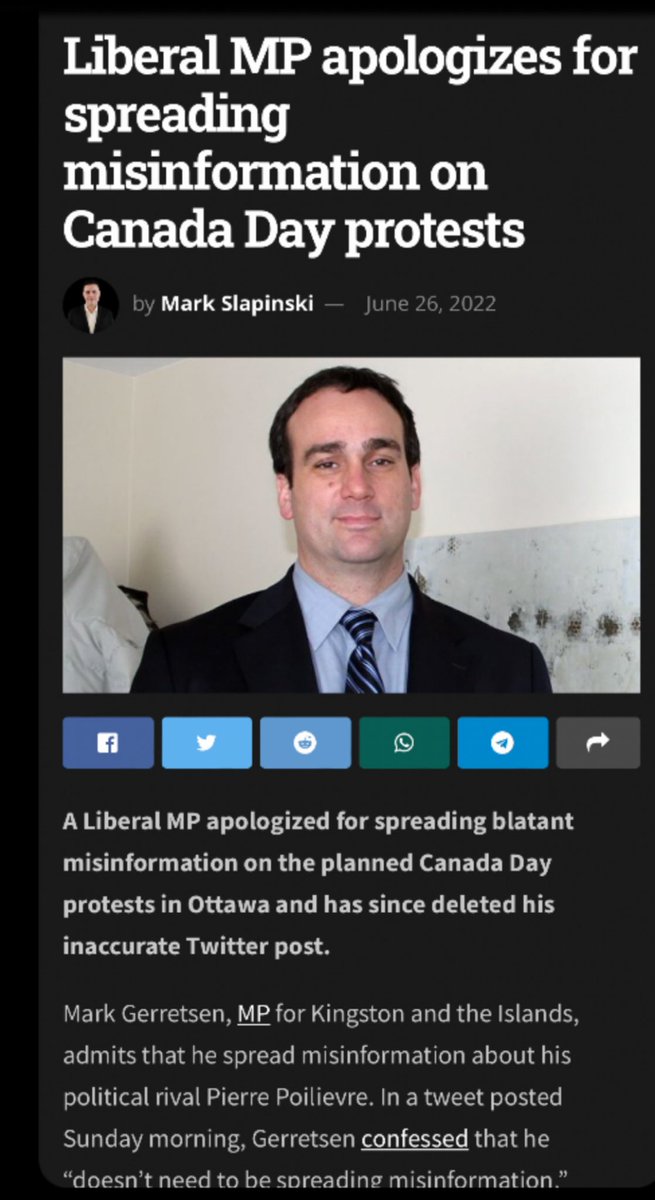 RT @Derricktgoat: @MarkGerretsen Surprise, Canadian Liberal MP caught spreading Lies and Misinformation. https://t.co/TZd63bOINP
