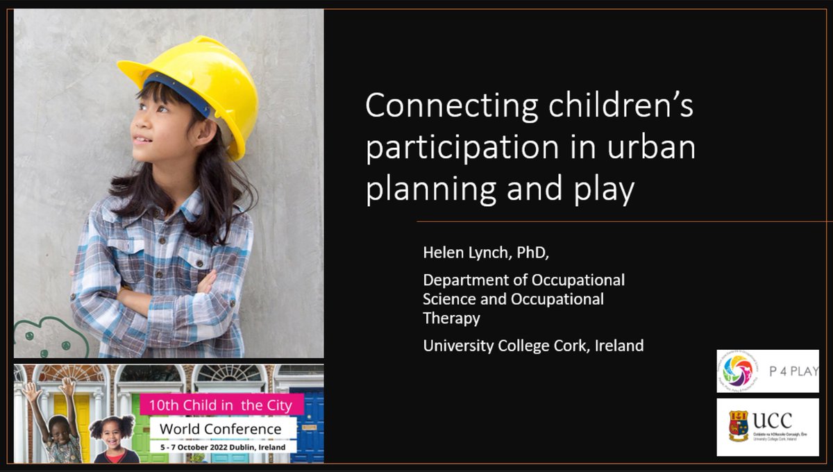 P4PLAY (@p4play_eu) on Twitter photo The 10th Child in the City World Conference <a href="/Childinthecity1/">@Childinthecity</a> is coming! Dr. Helen Lynch <a href="/helen4play_ucc/">Helen Lynch</a> will give a keynote "Connecting children's participation in urban planning and play" on Thursday 6th Oct 13:30-14:00. Are you going to miss it? Congratulations Dr. Helen!😊🥳 The 10th Child in the City World Conference <a href="/Childinthecity1/">@Childinthecity</a> is coming! Dr. Helen Lynch <a href="/helen4play_ucc/">Helen Lynch</a> will give a keynote "Connecting children's participation in urban planning and play" on Thursday 6th Oct 13:30-14:00. Are you going to miss it? Congratulations Dr. Helen!😊🥳