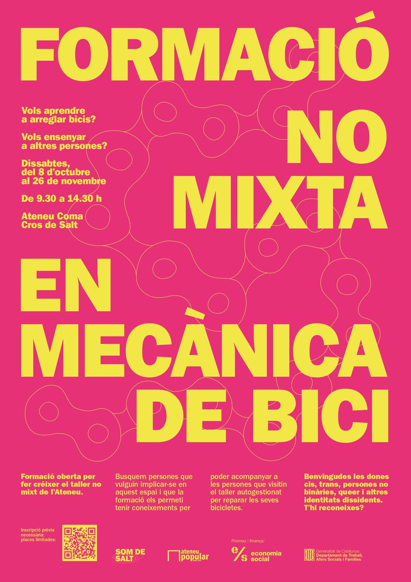 ateneusalt's tweet photo. Aquest dissabte comença la Formació Mecànica de bicis pel taller no mixt de la #Comucleta. Si vols aprendre a arreglar bicicletes i ensenyar-ne a altres persones, t'hi esperem! 🤗
Clica a l'enllaç per apuntar-te👇🏼
https://t.co/QRwqtmVdsy https://t.co/h6BNREat6x