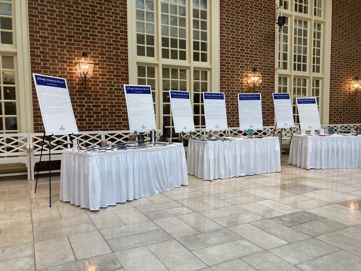 KKreass's tweet photo. Thanks Dean Gillie for organizing and hosting the Faculty Scholarship Showcase -  congratulations to all faculty! @RegentU https://t.co/mDDOyJIz4G