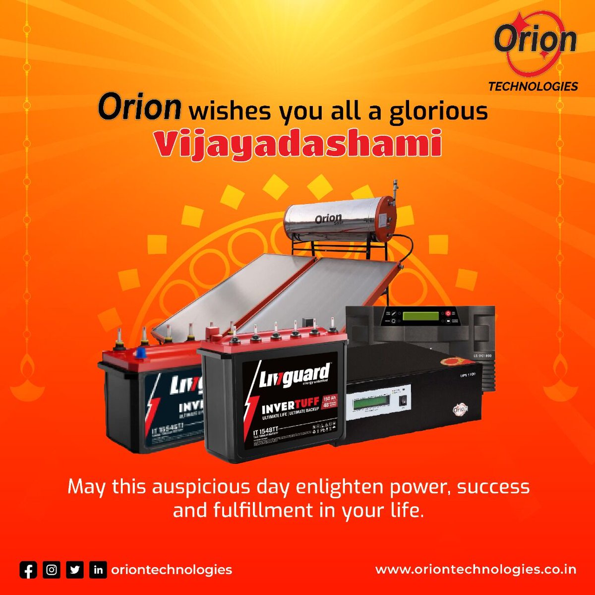 Oriontechnolog7's tweet photo. Wishing you peace and happiness, prosperity and success, goodness and joy on the auspicious occasion of Vijaya Dashami…. Happy Dussehra to you and your family
#dussehra #VijayaDashami #HappyDussehra #happyvijayadashmi #joy #happy #wishes #Orion https://t.co/uGdpgtAJG3