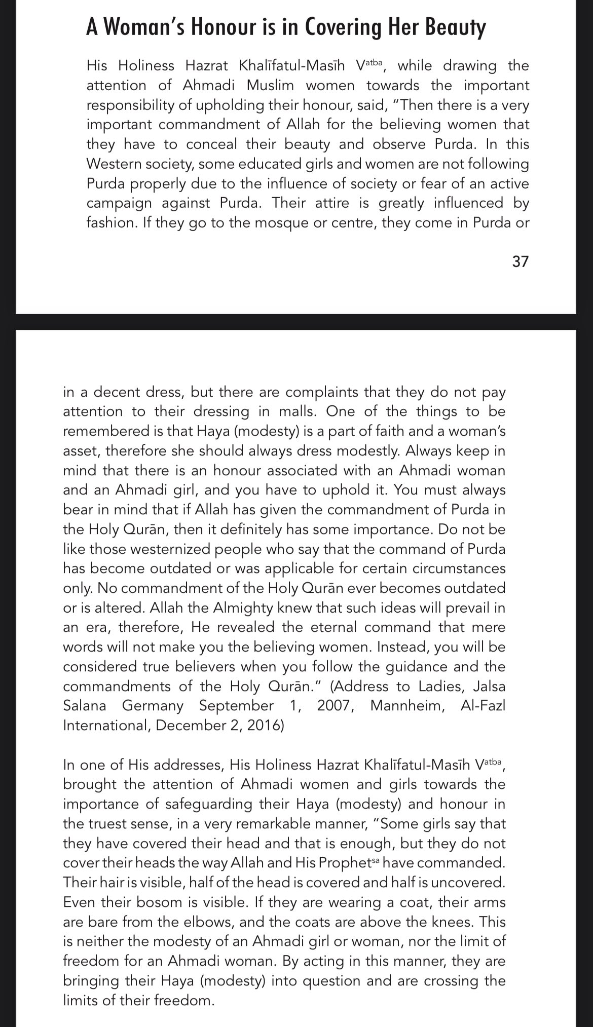 Hanif Bali on Twitter "Din egen högsta religösa ledare Mirza Masroor
