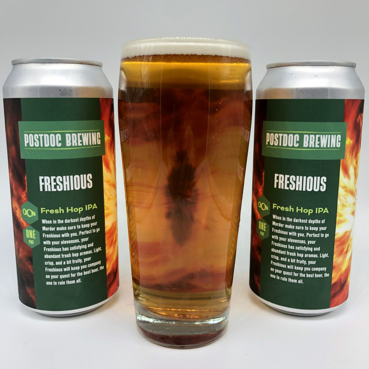The Fresh Hop beer to rule them all. 🧙‍♂️

Freshious returns tomorrow on tap and in 4-packs! When in the darkest depths of Mordor make sure to keep your Freshious with you. Perfect to go with your elevenses, your Freshious has satisfying and abundant fresh hop aromas. 🍻