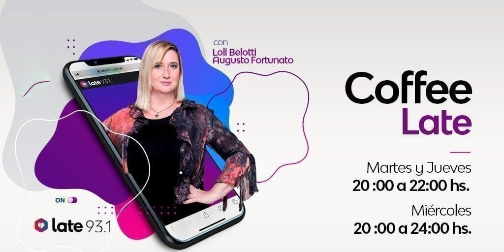 Late931Oficial's tweet photo. De martes a jueves de 20 a 22 y miércoles de 20 a 24 hs escucha #CoffeeLate. Vos pone el café que nosotros ponemos las noticias. Con @lolibelotti, @augus_fortu11 y equipo @Late931Oficial #PuertoMadero 

También nos podés escuchar a través de https://t.co/UB0h5LRIu8 https://t.co/Oz84zrctpr