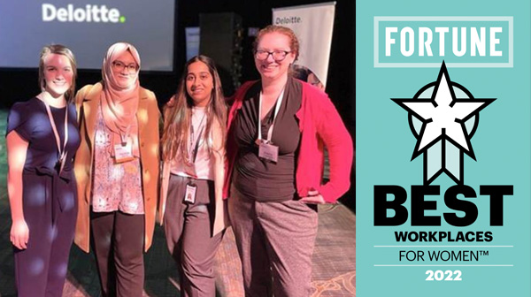 DeloitteUS's tweet photo. We’re working to build an amazing and supportive environment for women at Deloitte, and we’re so excited to be among peers who are doing the same. #GPTWcertified https://t.co/FuVdL1UkfA https://t.co/Xevt74IwAu