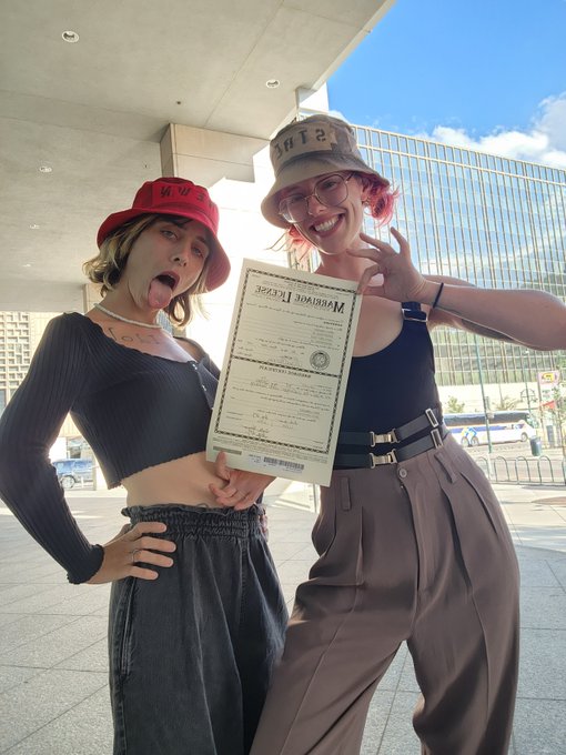 Anya Volz - 1 pic. randomly....extremely legally wed (as friends) we are registered at @teen-idol and @anya-volz on venmo https://t.co/Xf2TW7wGZg