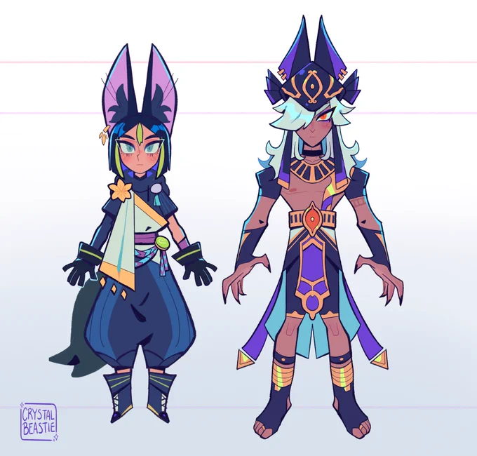 Trying to figure out how to draw Tighnari and Cyno  