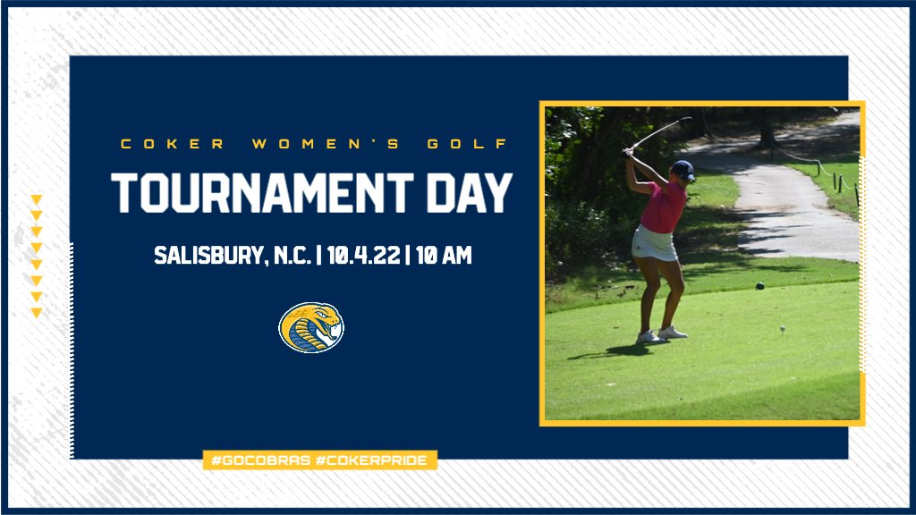 #CokerWGOLF | ⛳️ TOURNAMENT DAY ⛳️ 
<a href="/CokerGolf/">Coker University Golf</a>

🆚 Patsy Rendleman Invitational
📍 Country Club of Salisbury | Salisbury, N.C.
⏰ 10 AM
#GoCobras #CokerPride