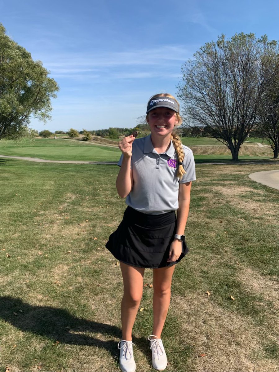 Congratulations Ella Welsh! Ella took 3rd place today in the District golf meet and is on her way to State next week in Gering!👏⛳️ #Pioneers #KnightPride