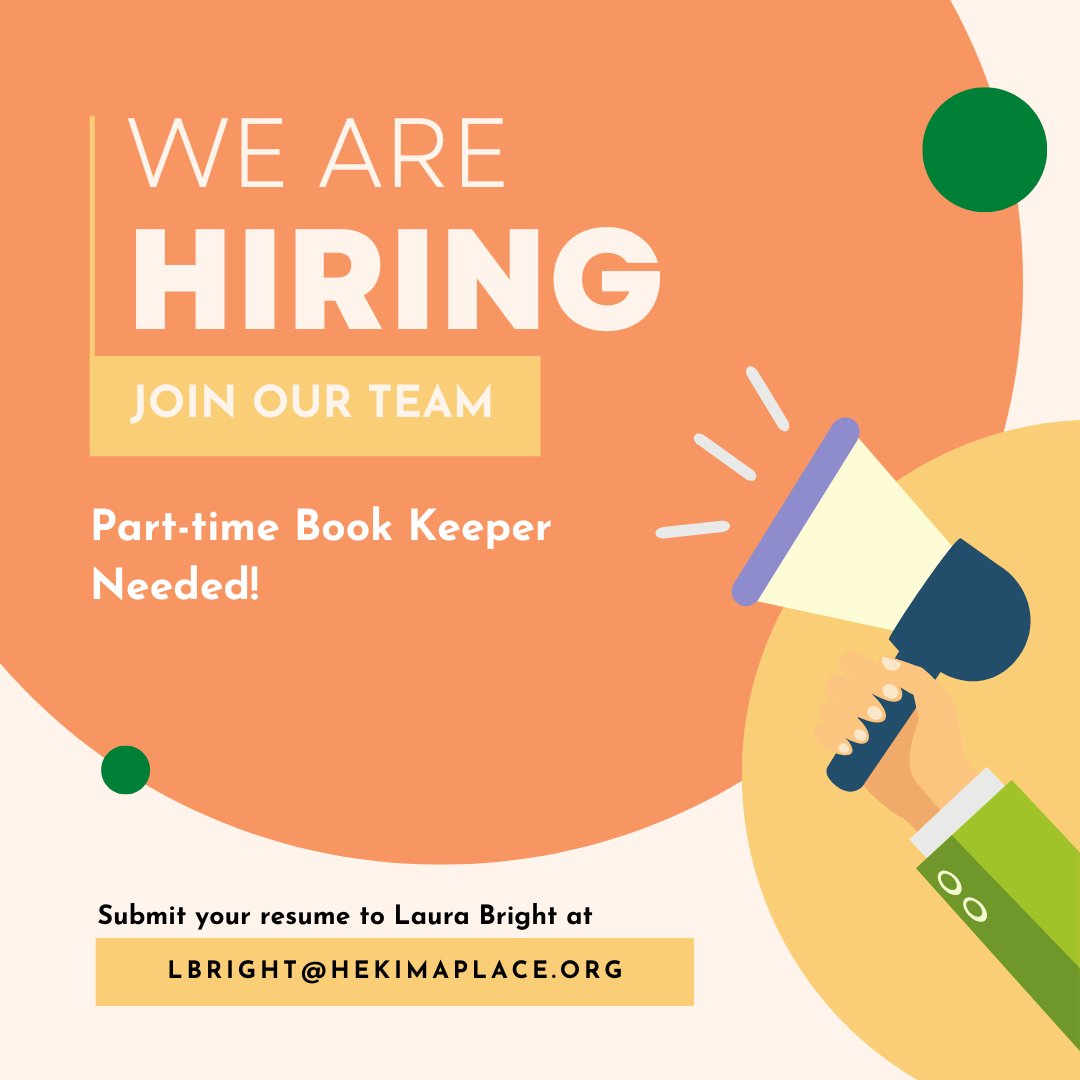 HekimaPlace's tweet photo. Looking to join a team that focuses on building a brighter future for young women?  

Then we have exciting news for you! Hekima Place is hiring a part-time Book Keeper and you could be the perfect person. Submit your resume to Laura at LBright@hekimaplace.org today! https://t.co/7vxGw0DFzZ