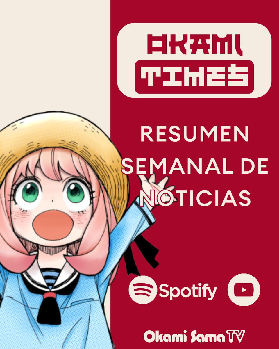 OkamiSamaTV's tweet photo. Llego el lunes y traemos un pequeño recuento de las noticias mas relevantes de la semana, solo aqui por #OkamiTimes.❤️🐺

Spotify: https://t.co/3yD7i29ySR

#anime #manga #podcast #spotify https://t.co/POCscLIHhA
