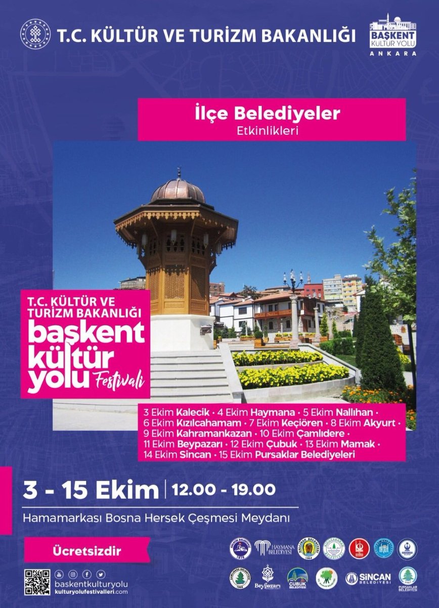 Kültür ve Turizm Bakanlığı "Başkent Kültür Yolu Festivali" kapsamında "Haymana Fotoğraf Sergisi" ile yarın Hamamönü Bosna Hersek Çeşmesi Meydanında olacağız.

Tüm hemşehrilerimiz davetlimizdir.