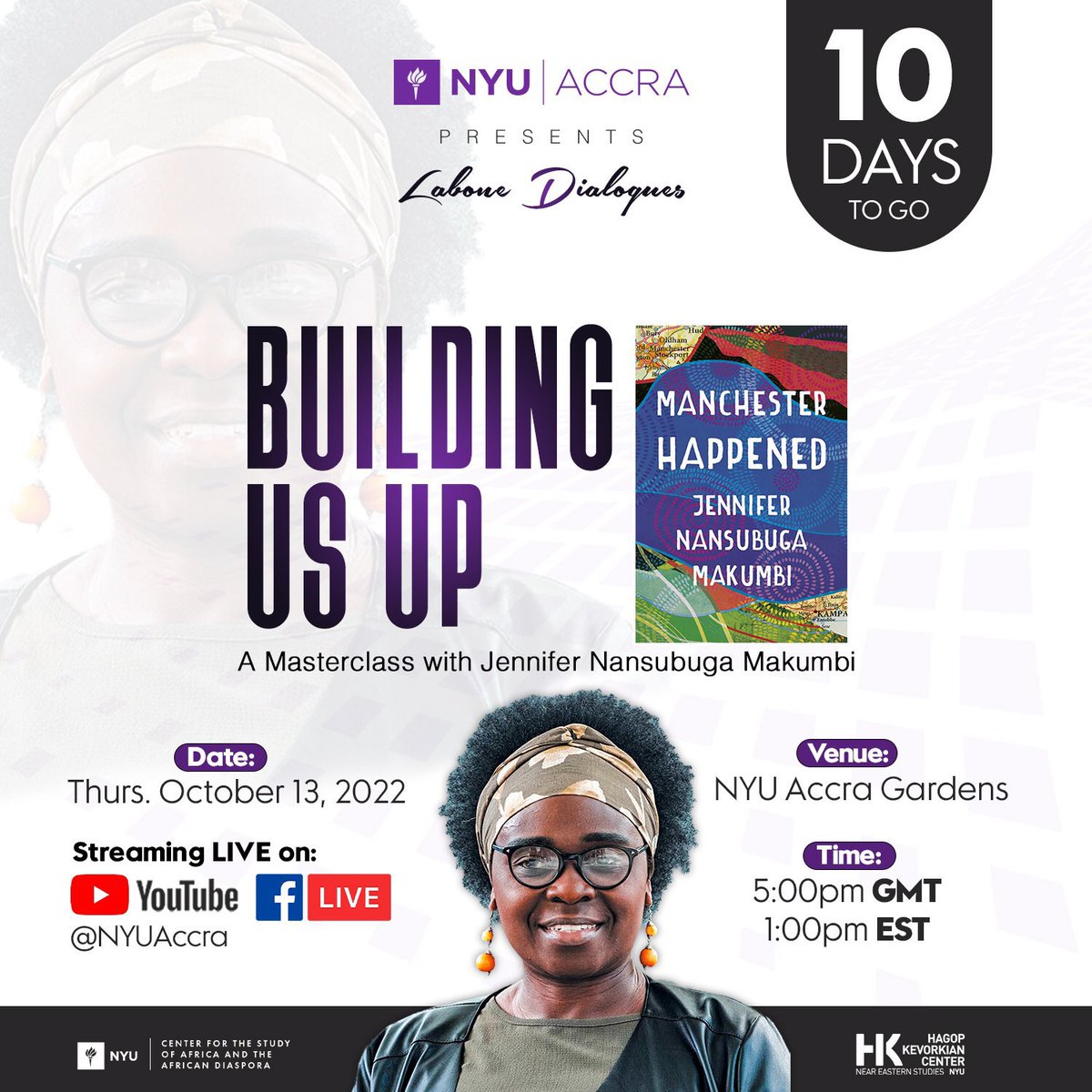 FrankieEdozien's tweet photo. 'Let me buy you a cup of tea... what are you doing in England?', 'Do these children of yours speak any Luganda?' — Jennifer Nansubuga Makumbi, Manchester Happened.
Join us at @nyu_accra for this incredible event !!
#books #labonedialogues2022 #makumbi #manchesterhappened https://t.co/QX7odvUaf7