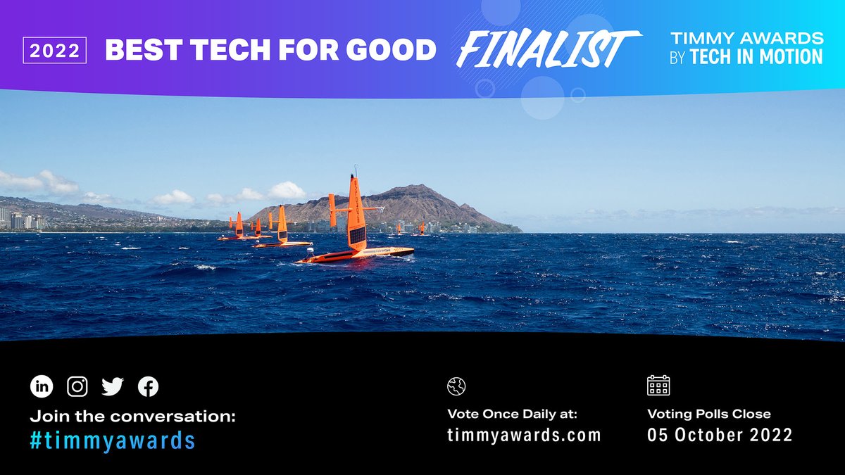 saildrone's tweet photo. ONLY 2 MORE DAYS to vote for Saildrone as the #BestTechForGood in the 2022 #TimmyAwards! 👏 And you can vote once per day! 🗳 Let's do this! 💪 Vote here: https://t.co/mhVl9mjmWA https://t.co/y4H1fxpYJz