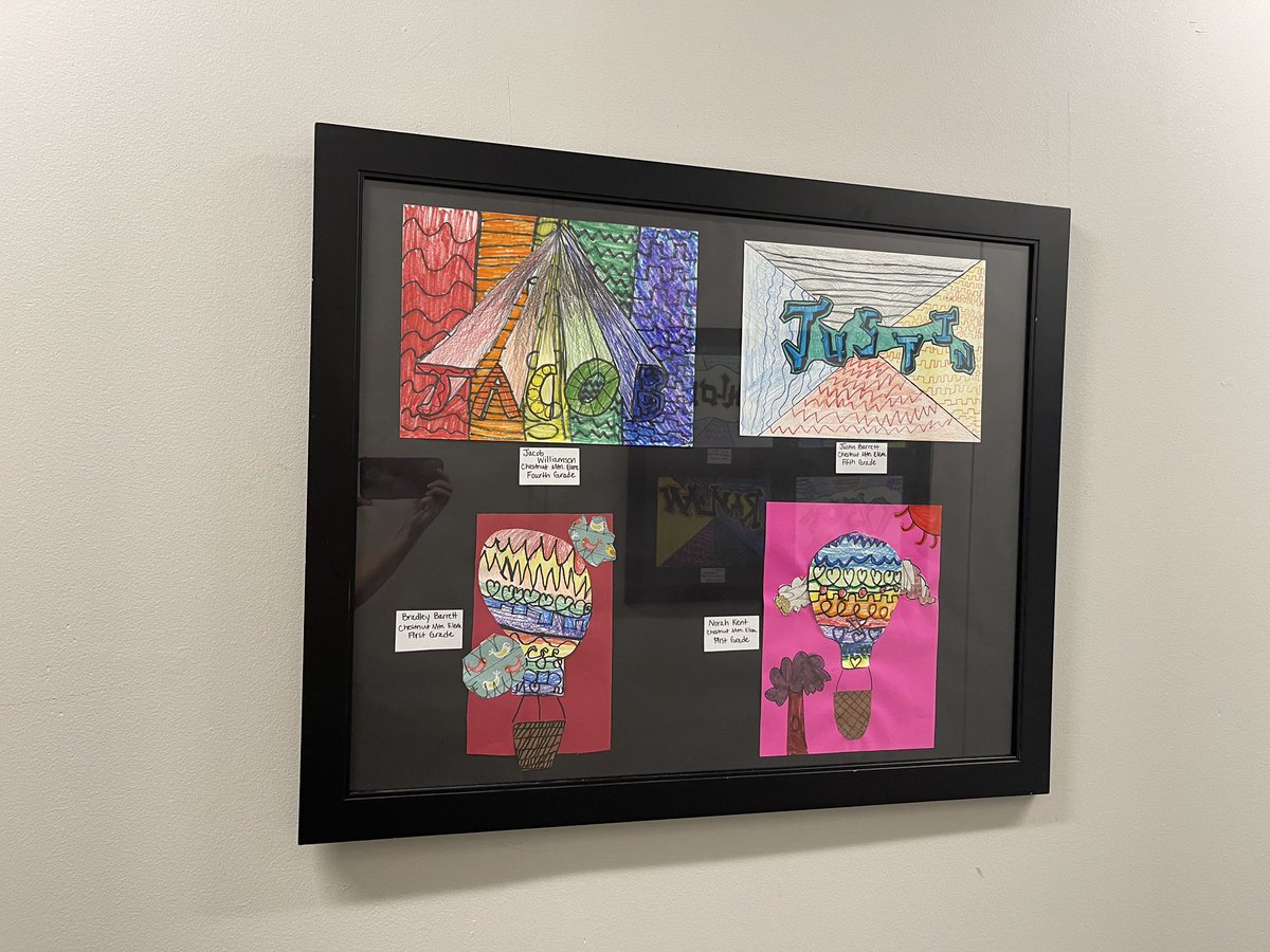 CMCSIWarriors's tweet photo. So proud to display our Warriors’ art work @Hall_Schools District Office this month! Thanks to the amazing Art Teacher @MrsEstrada031 for all she does! https://t.co/aeC3sMZBEG