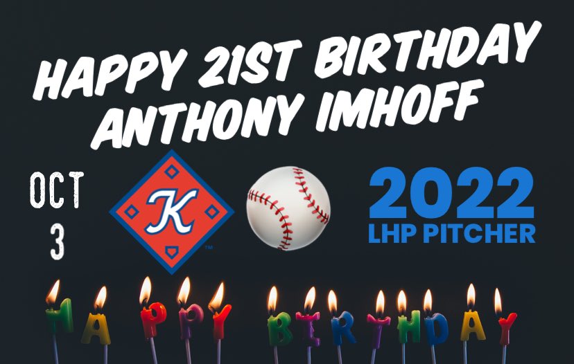 kptbaseballfan's tweet image. Wishing a Happy Birthday to 2022 @KingsportAxmen player and @AppyLeague Champion Anthony Imhoff!  Have a great day! 🥳🪓⚾️