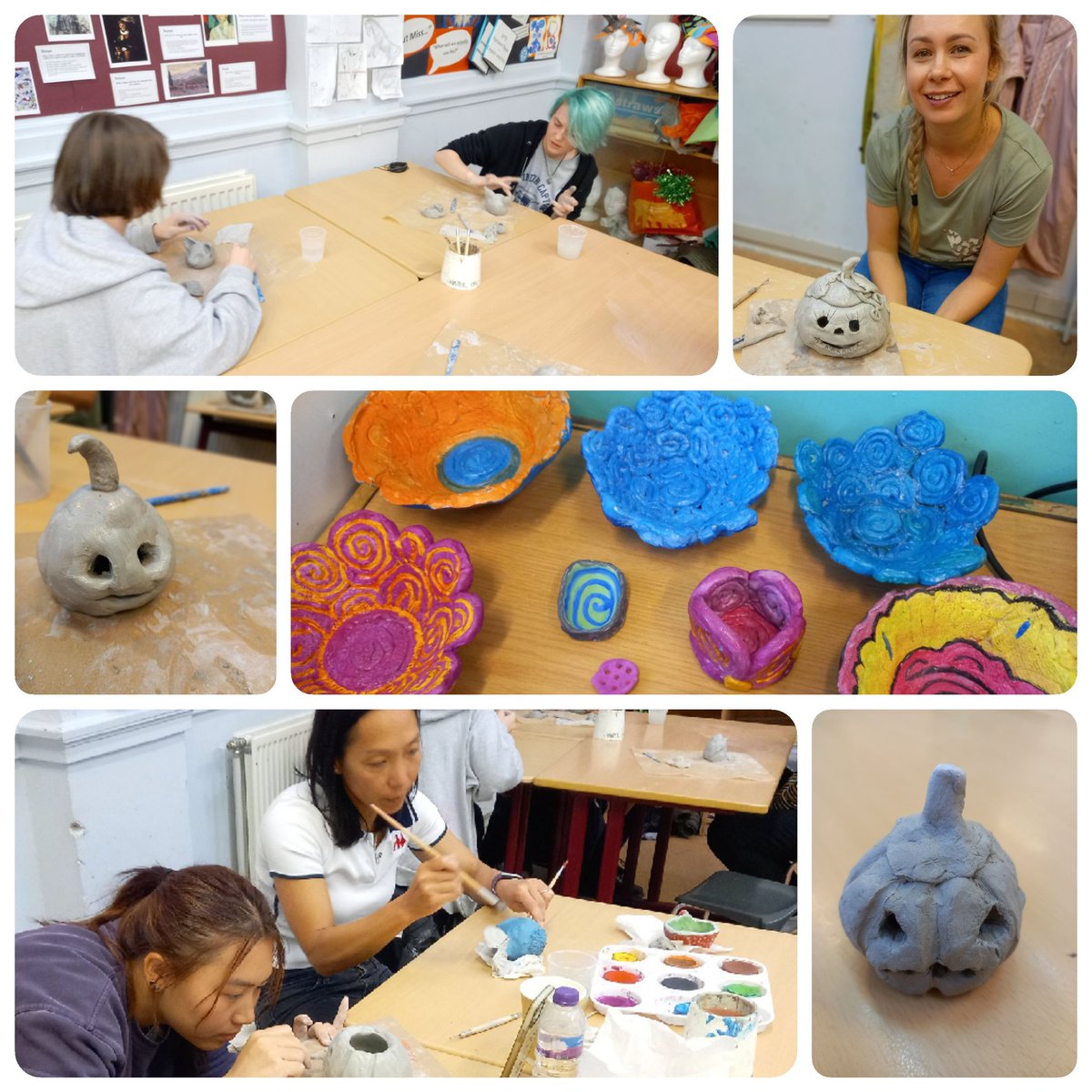 Another fantastic evening with @HyndlandSec families & Ms Macallan @HyndlandArtDept as part of our family learning programme. Tonight we finished working on clay bowls & making some Halloween characters 🎃 @FARE_Scotland @FareJenny @Jimmy_FARE @paul_fare