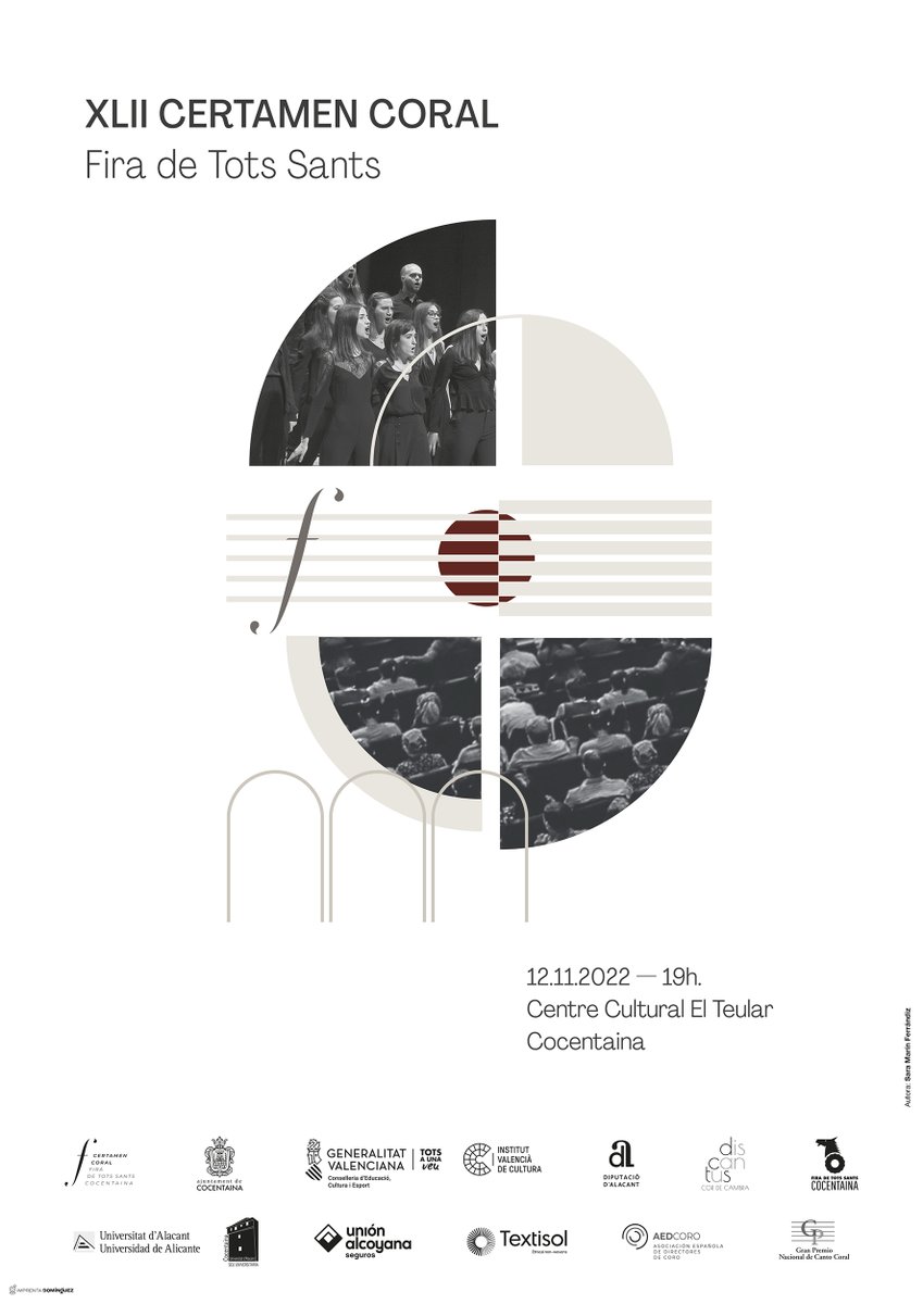 CCFTS's tweet photo. Cartel anunciador del 42 Certamen Coral Fira de Tots Sants, obra de la diseñadora Sara Marín, natural de #Cocentaina.
#42CCFTS #FTS2022 #coros #cors #musicacoral #CCFTS #CertamenCoral #granpremionacionaldecantocoral #FestivalCoral #ChoralContest https://t.co/OHaMKUOCo6
