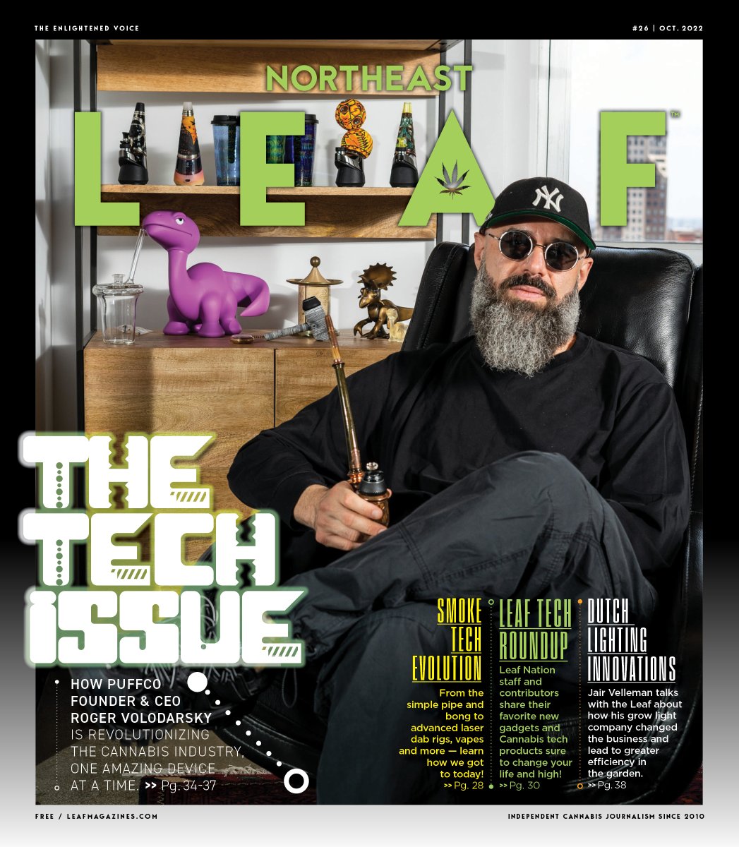 Our October 2022 Tech Issue features <a href="/BobbyBlack/">Bobby Black</a>'s interview with <a href="/puffco/">Puffco</a> founder <a href="/RogerVolodarsky/">Roger Volodarsky</a>! Cover Photo: @justnlstewart Magazine Design: <a href="/bermanphotos/">Daniel Berman</a>. Pick up a FREE print copy at a dispensary or headshop or click leafmagazines.com or issuu.com/nwleaf/docs/no…