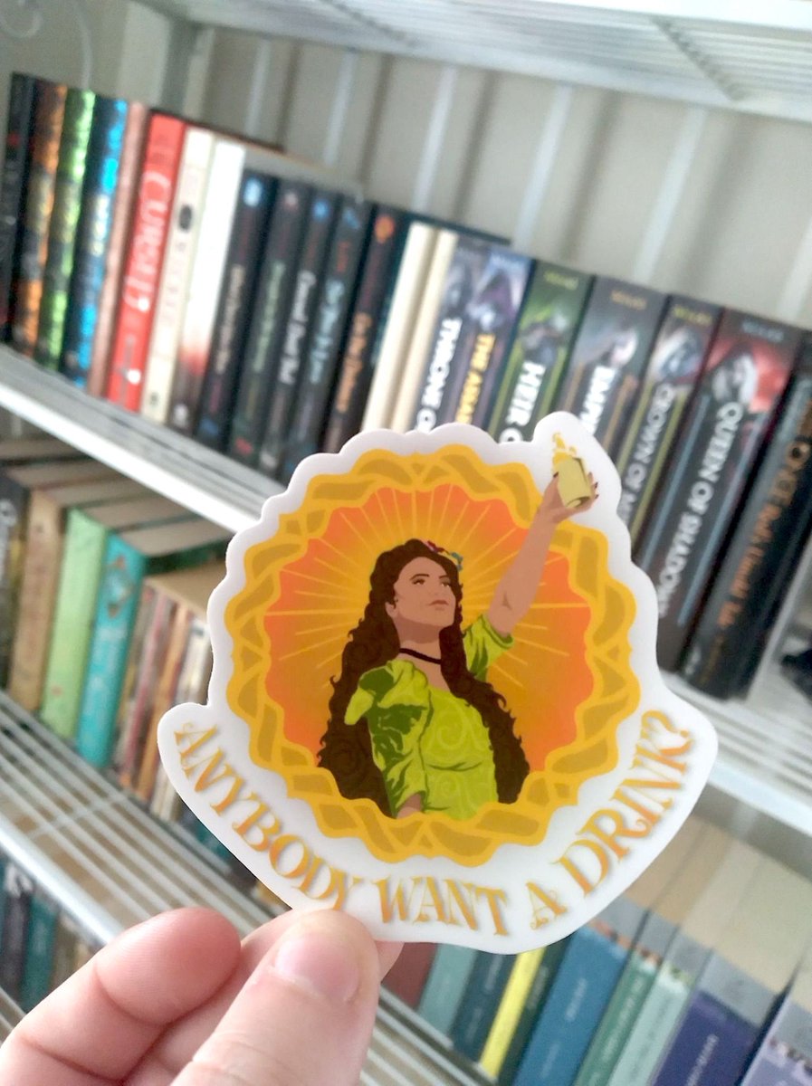Cos_Elle's tweet photo. For real I cannot wait for you all to see this one! Excited to share the latest addition to my #etsy shop: Anybody Want a Drink? Sticker| Hadestown Inspired| Persephone &amp; Hades | Decal

#hadestown #persephone #musicals #sticker #fatefuldesigns #hades #hadestowninspired https://t.co/db1eRDaWO1