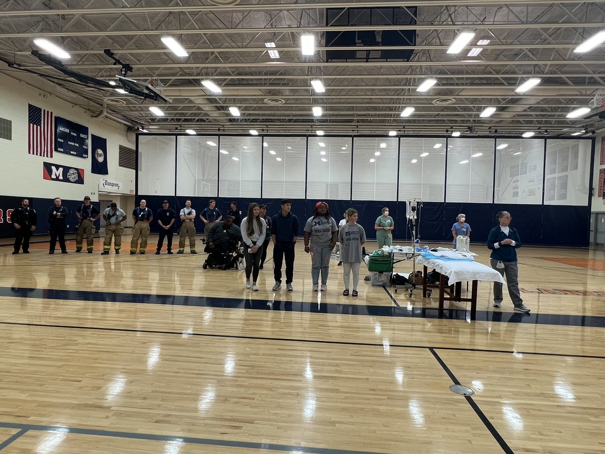 MrsKBaldwin's tweet photo. Thankful for @VCU_IVPP @CFEMSPIO @CCPDVa and @990Rss for helping #savealancer today with Project Impact. I can’t thank them enough for all the time and effort they put into the program to influence students to put down the phone, move over, and to drive safe and sober! #oneccps https://t.co/zhqE7jj1Pj