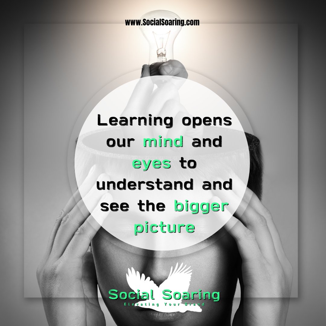 _SocialSoaring's tweet photo. .
Expand your learning 📝 consistently,
it will always bring you to new heights 💡!!!
.
.
#mondaymotivation #fortheloveoflearning #soarwithus #learnandgrow #growandgo #learnmore #knowledgeispower #workhard #hustle #striveformore #selfmade #businessowner #moversandsshakers https://t.co/zeBxGwohFS